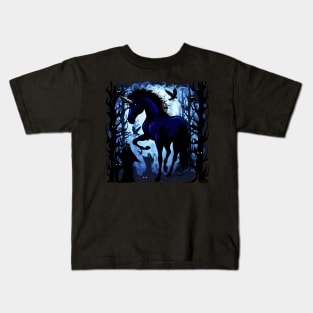 Unicorn Black Magic, Dark Side Demonic Fantasy Creature Kids T-Shirt